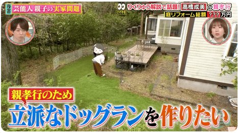 TBS番組で紹介されたドッグラン施工前の庭