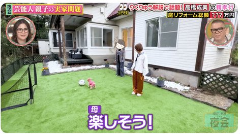 TBS番組で紹介されたドッグラン施工後の庭