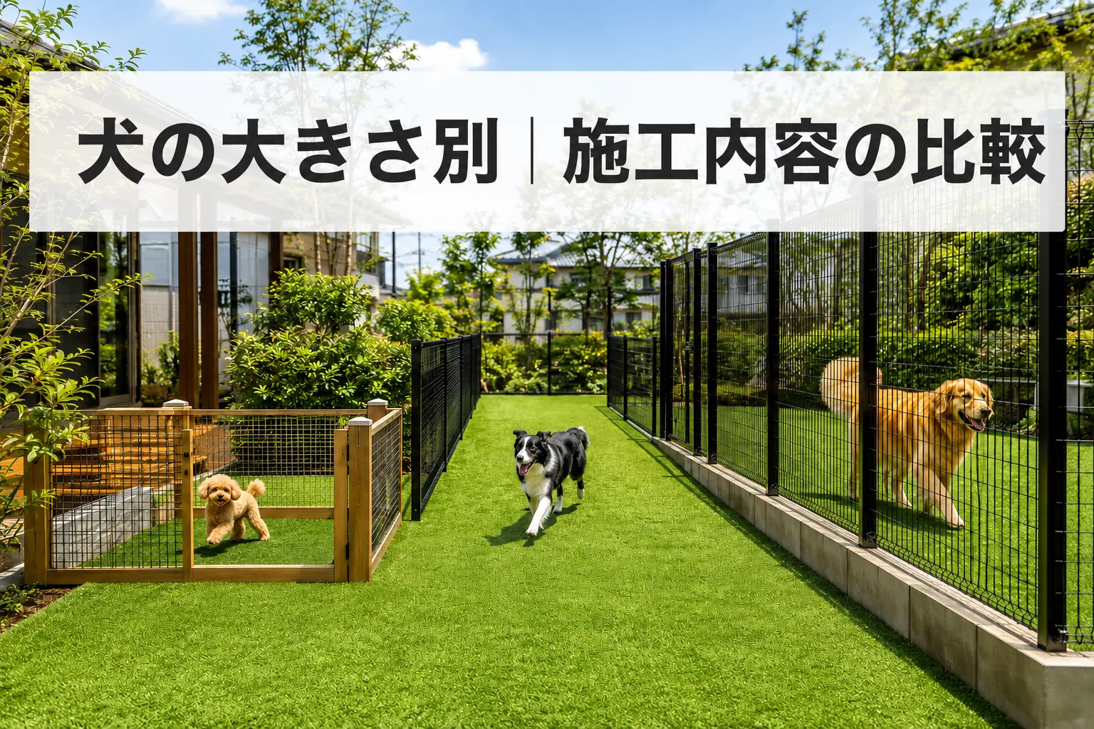 犬の大きさ別の施工内容比較