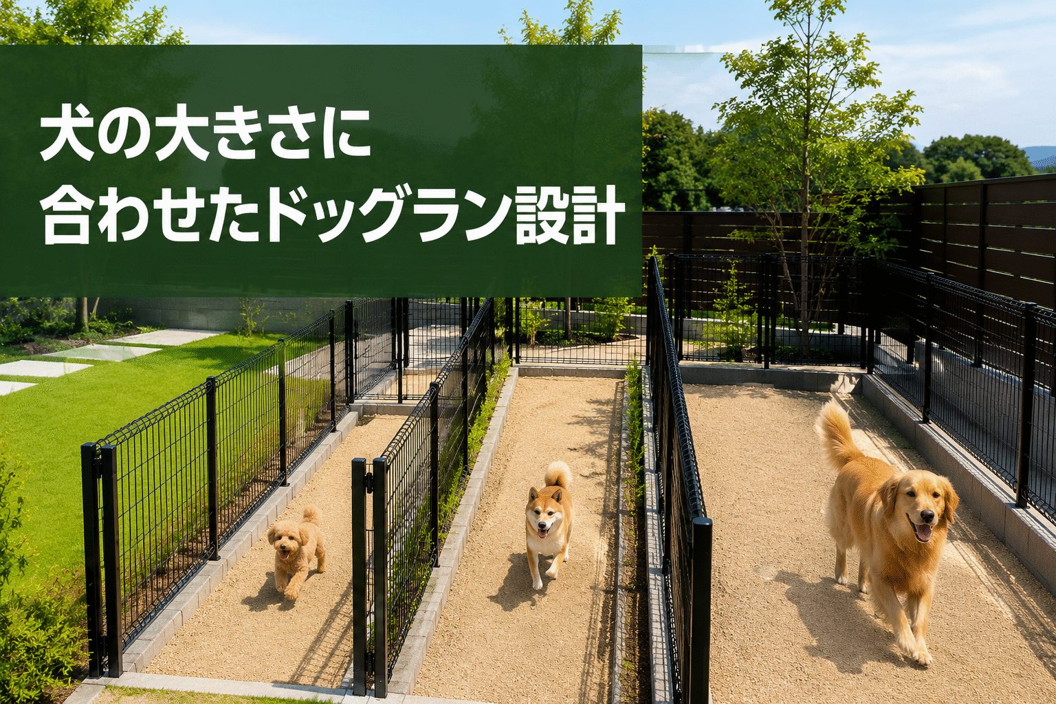 犬の大きさに合わせたドッグラン設計