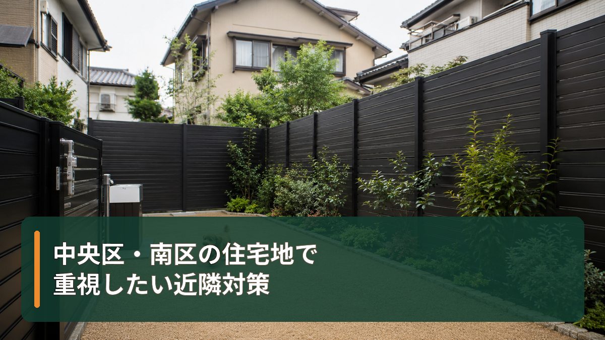 中央区・南区の住宅地で重視したい近隣対策