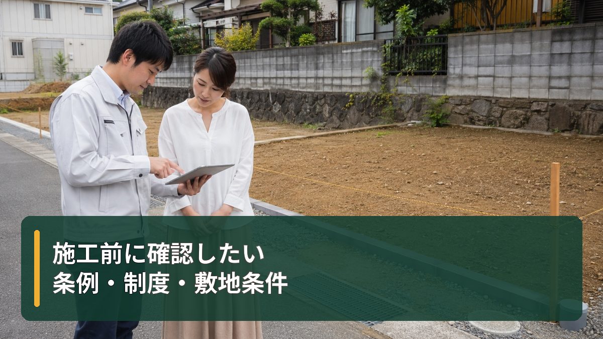 施工前に確認したい条例・制度・敷地条件