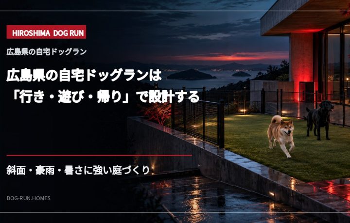 広島県の自宅ドッグランは「行き・遊び・帰り」で設計する｜斜面・豪雨・暑さに強い庭づくり