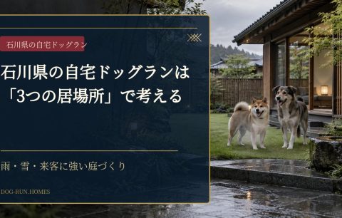 石川県の自宅ドッグランは「3つの居場所」で考える｜雨・雪・来客に強い庭づくり