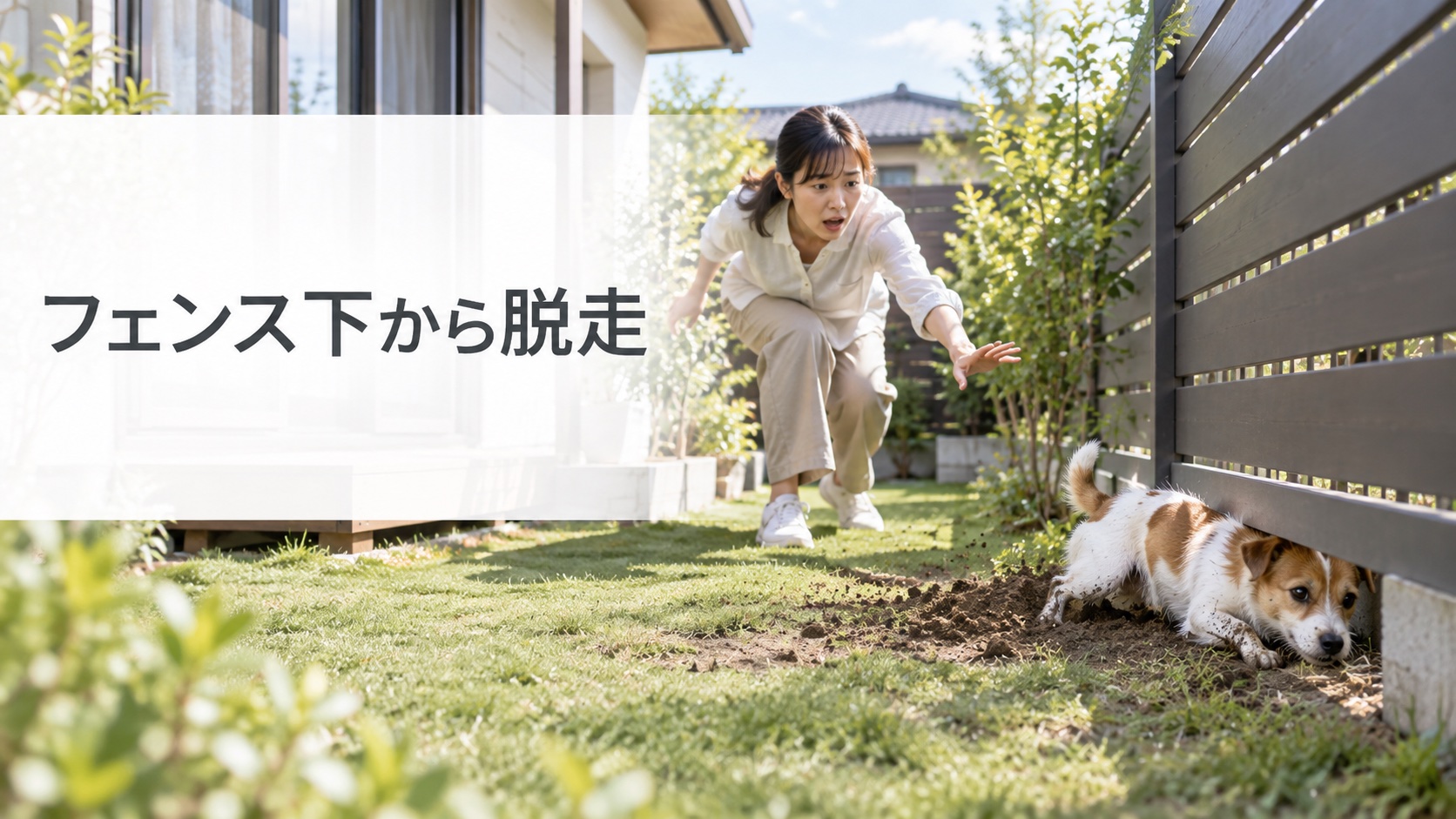 【失敗4】フェンスの下から脱走しそうになった