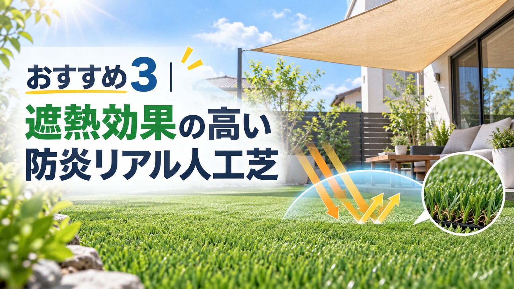 おすすめ3｜遮熱効果の高い防炎リアル人工芝 1m×10m 35mm