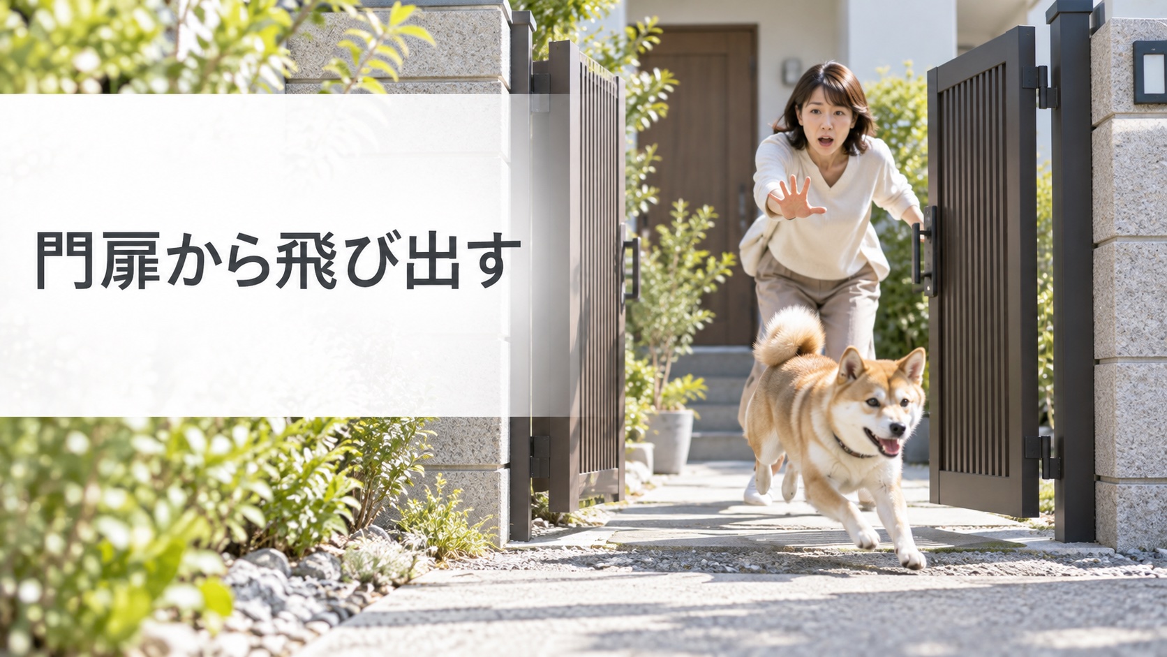 【失敗5】門扉を開けた瞬間に犬が飛び出す