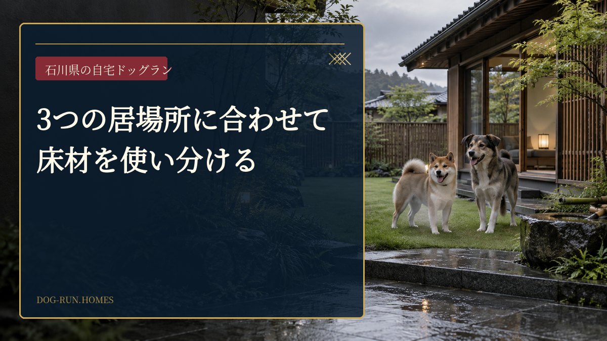 3つの居場所に合わせて床材を使い分ける