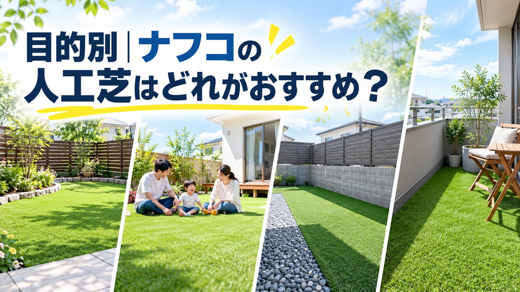 目的別｜ナフコの人工芝はどれがおすすめ？