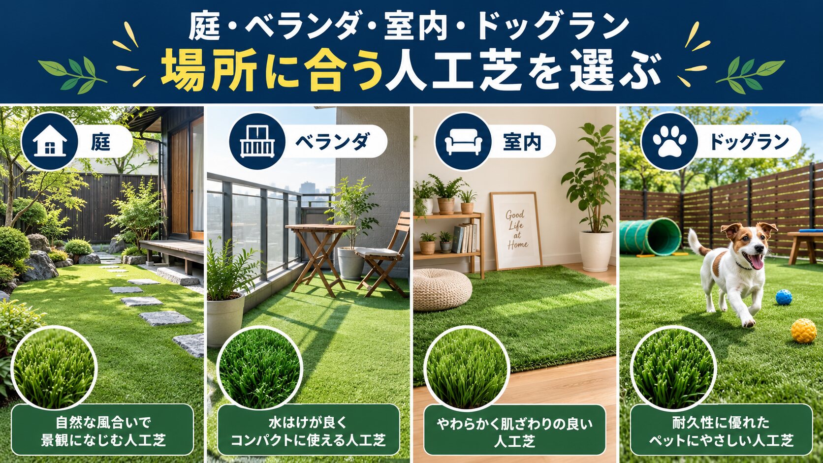 場所別の人工芝選び