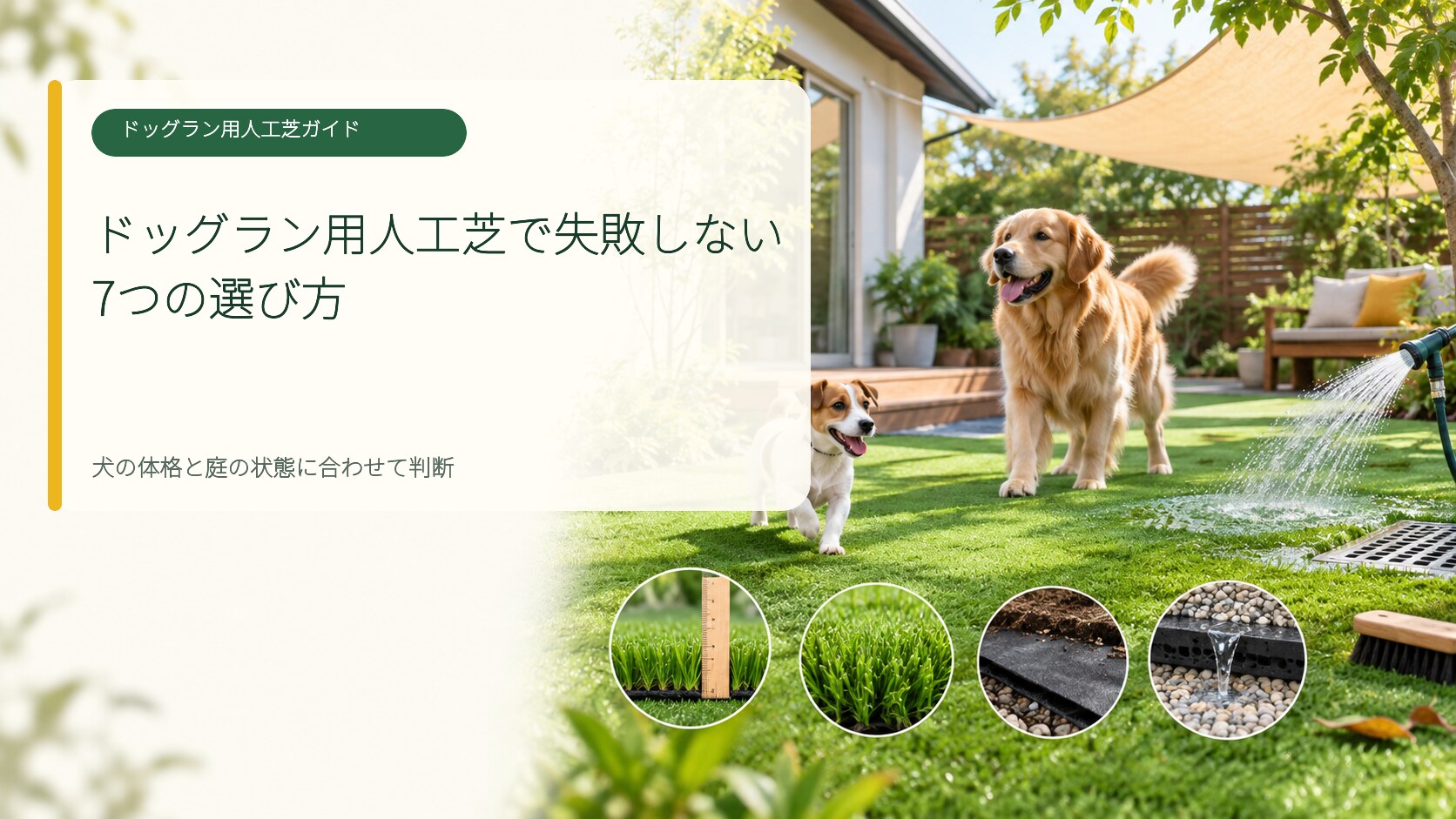 ドッグラン用人工芝を選ぶ7つのポイント