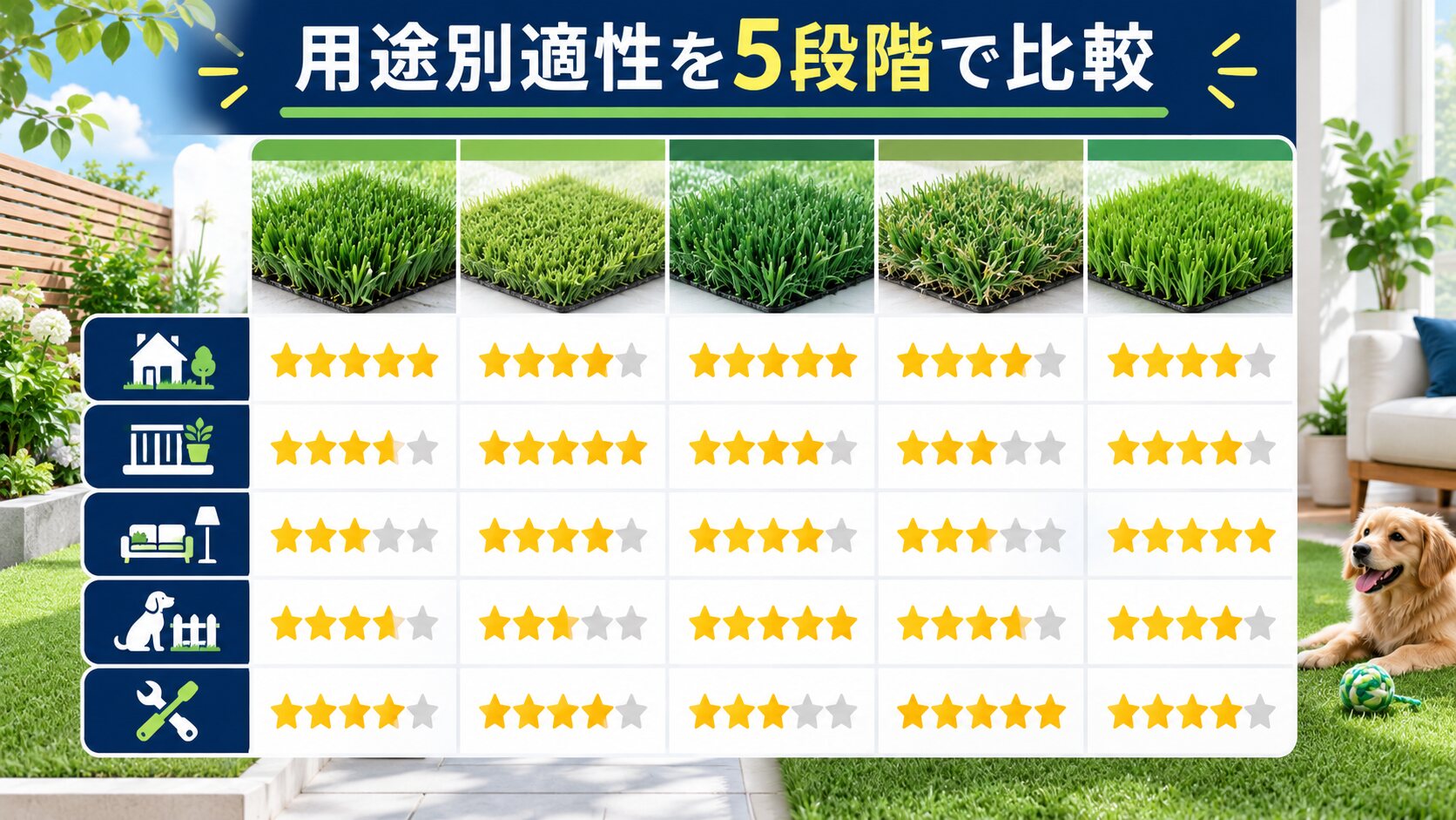 用途別5段階評価