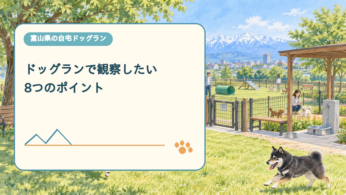 ドッグランで観察したい 8つのポイントを表現した可愛い富山県ドッグラン画像