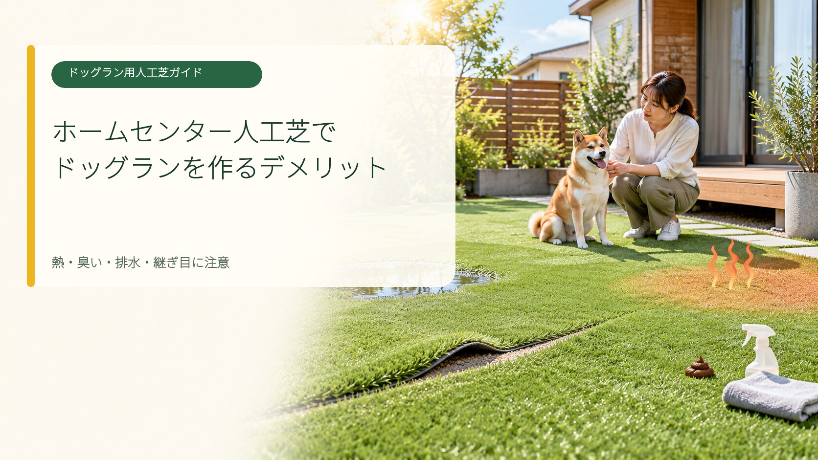 ドッグラン用人工芝のデメリットと対策