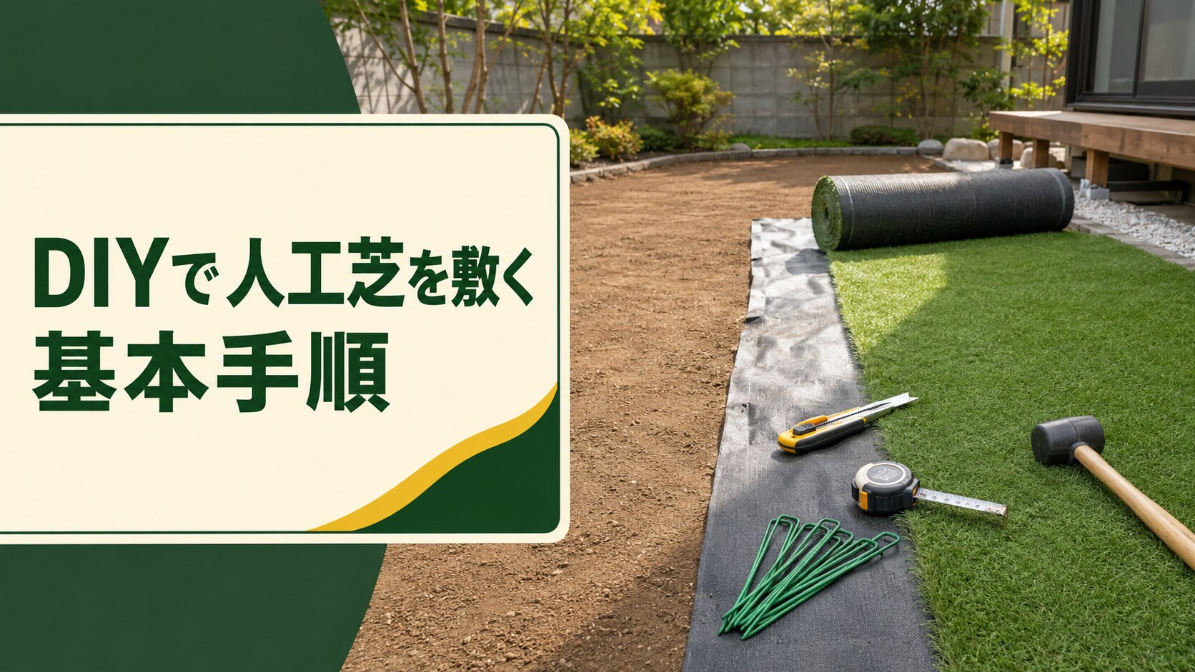 DIYで人工芝を敷く基本手順