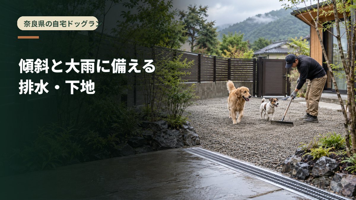 傾斜と大雨に備える排水・下地