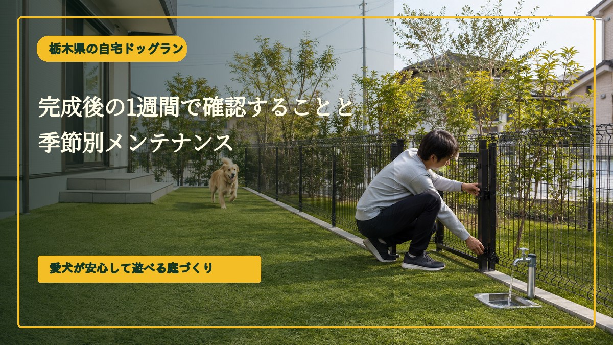 完成後の1週間で確認することと季節別メンテナンス