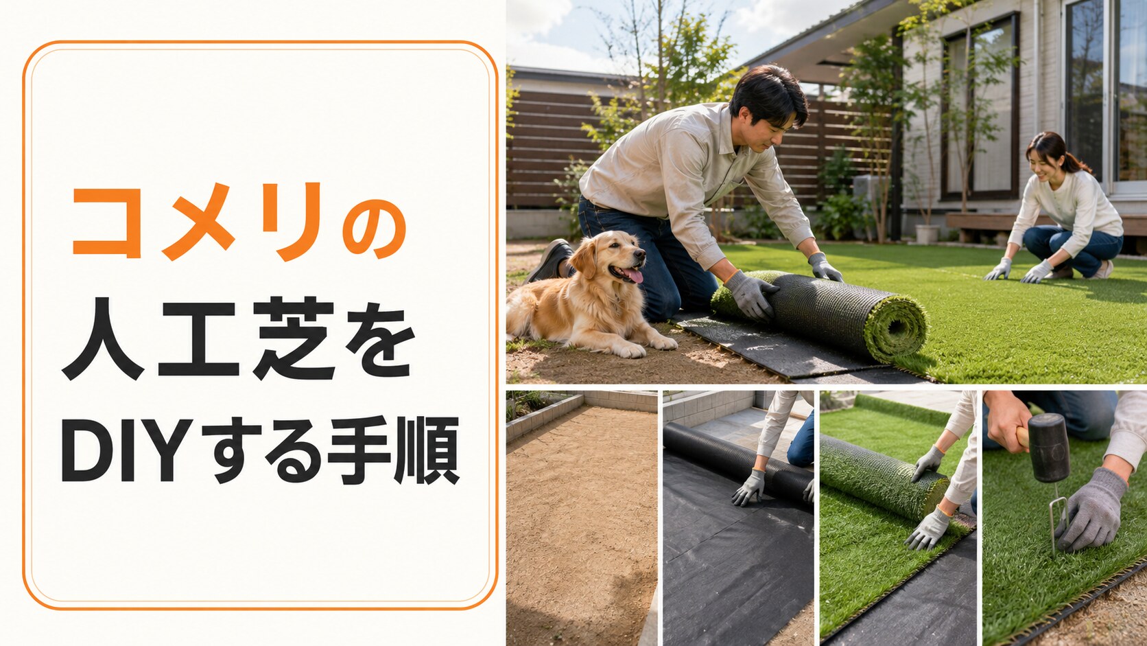 コメリ人工芝のDIY手順