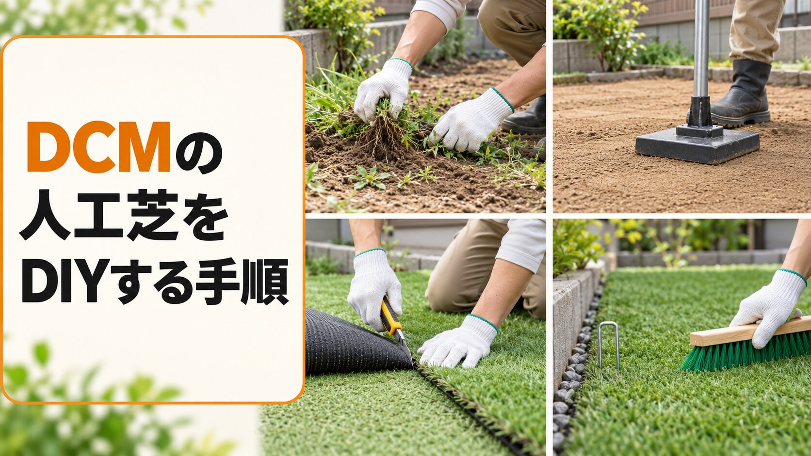 DCM人工芝のDIY手順