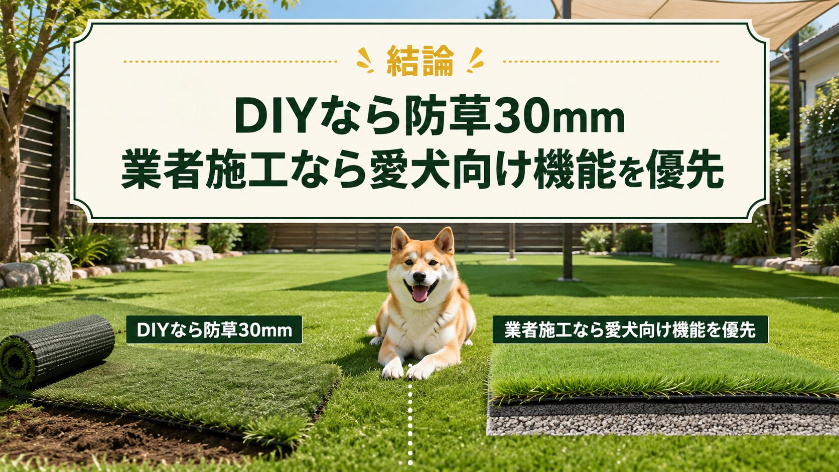 カインズ人工芝の選び方の結論