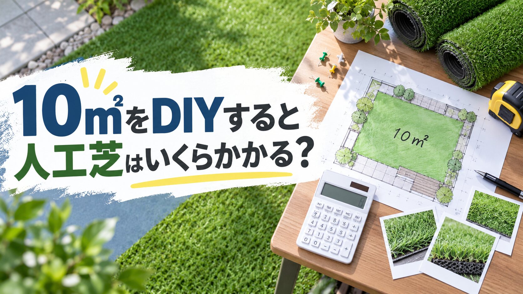 10㎡をDIYすると人工芝はいくらかかる？