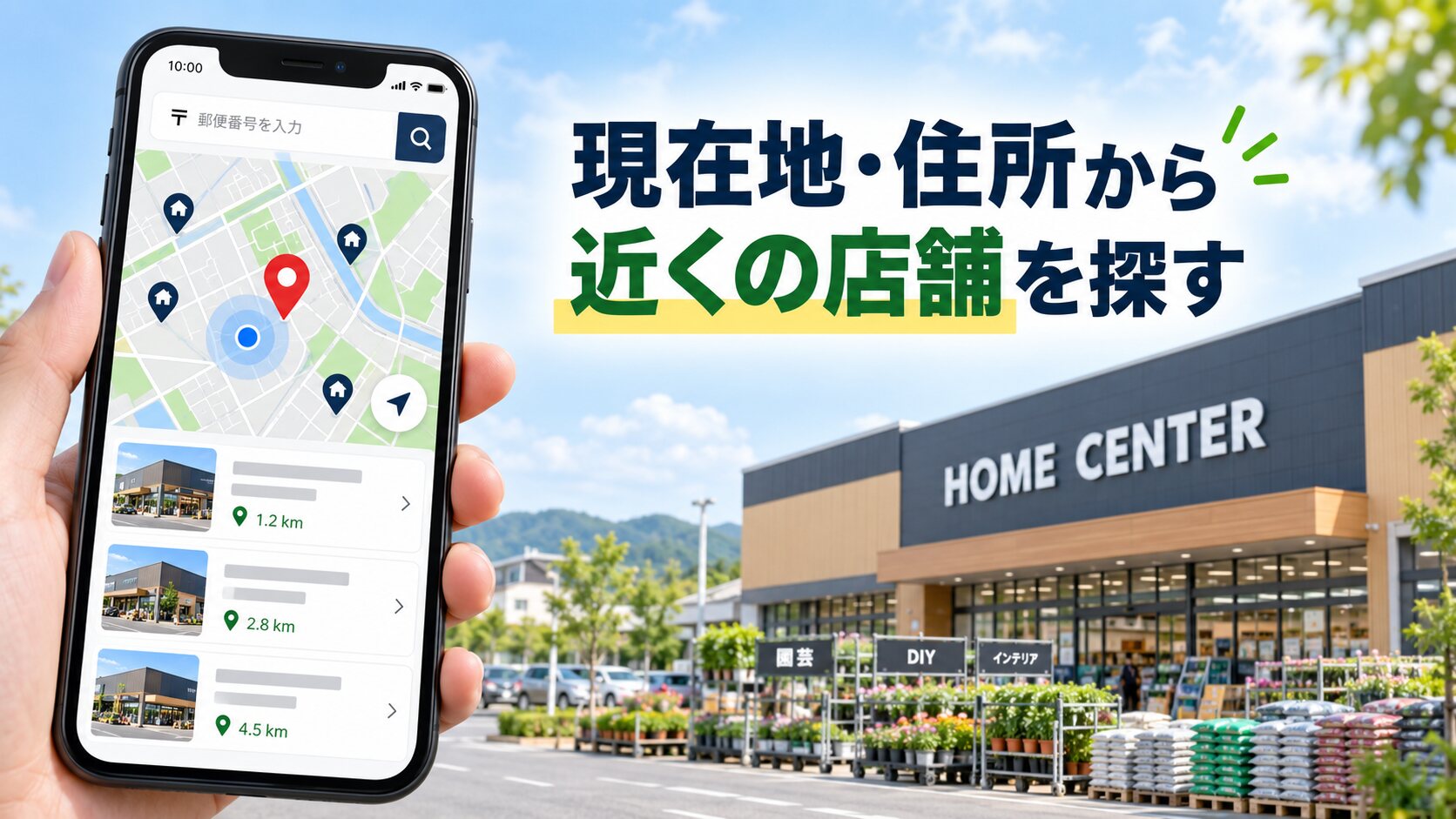 近くのビバホーム店舗を探す