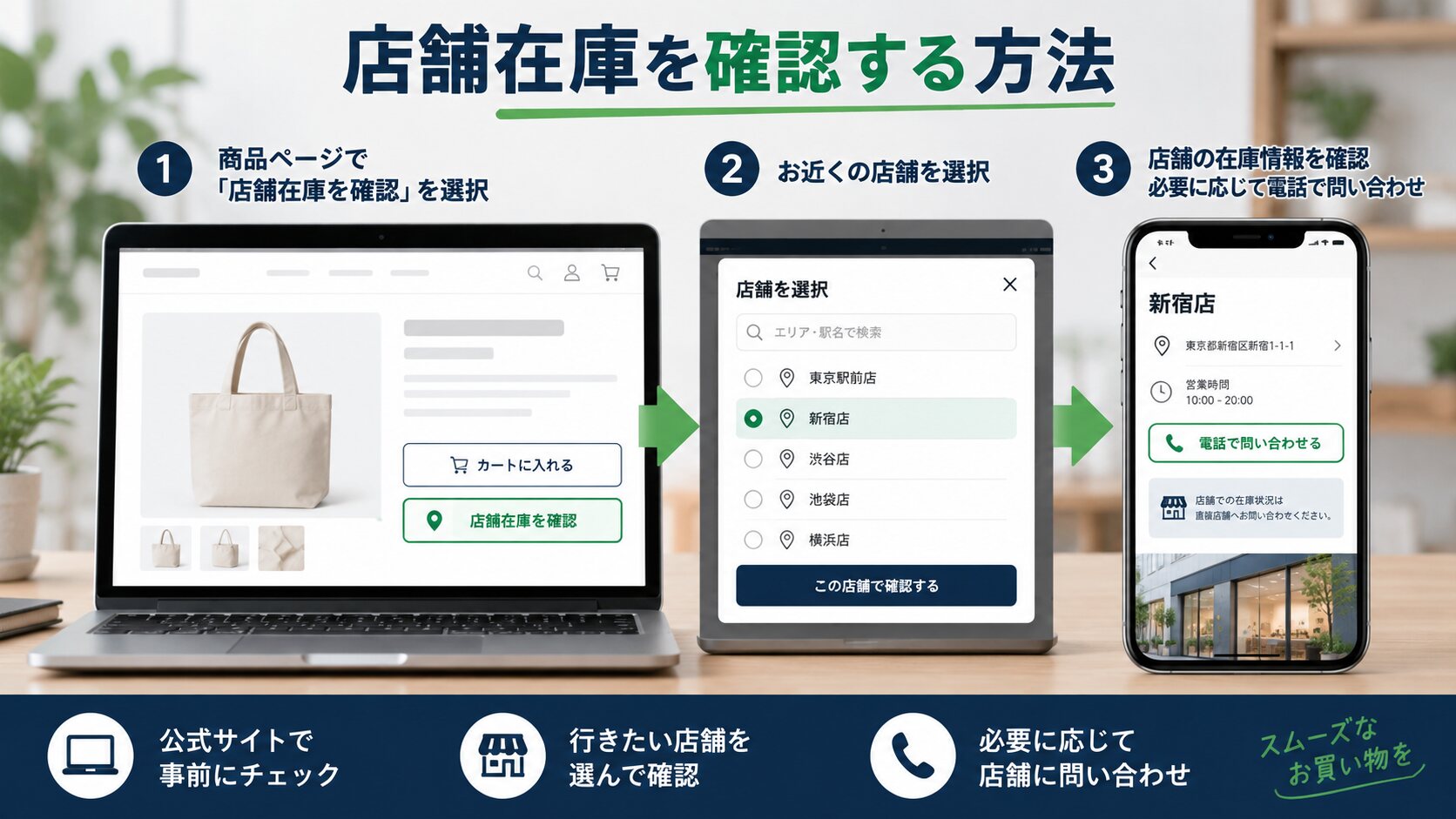 店舗在庫の確認方法