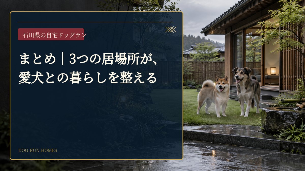 まとめ｜3つの居場所が、愛犬との暮らしを整える