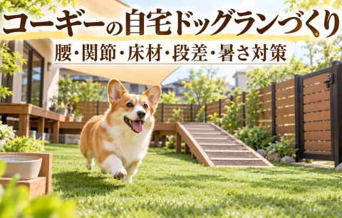 コーギーの自宅ドッグランづくり｜腰・関節に配慮した床材・段差・暑さ対策