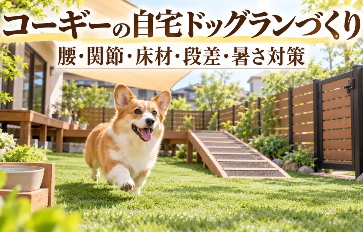 コーギーの自宅ドッグランづくり｜腰・関節に配慮した床材・段差・暑さ対策