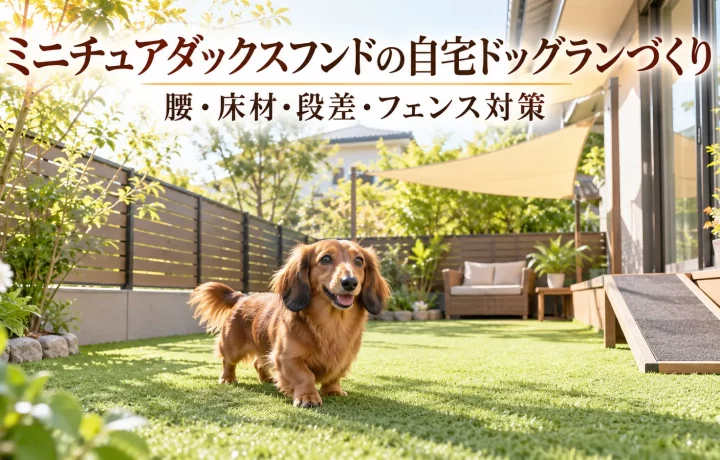 ミニチュアダックスフンドの自宅ドッグランづくり｜腰に配慮した床材・段差・フェンス対策
