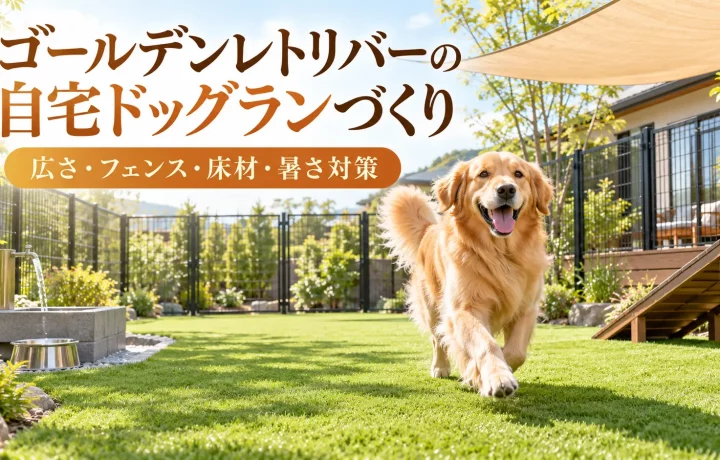 ゴールデンレトリバーの自宅ドッグランづくり｜必要な広さ・フェンス・床材・暑さ対策