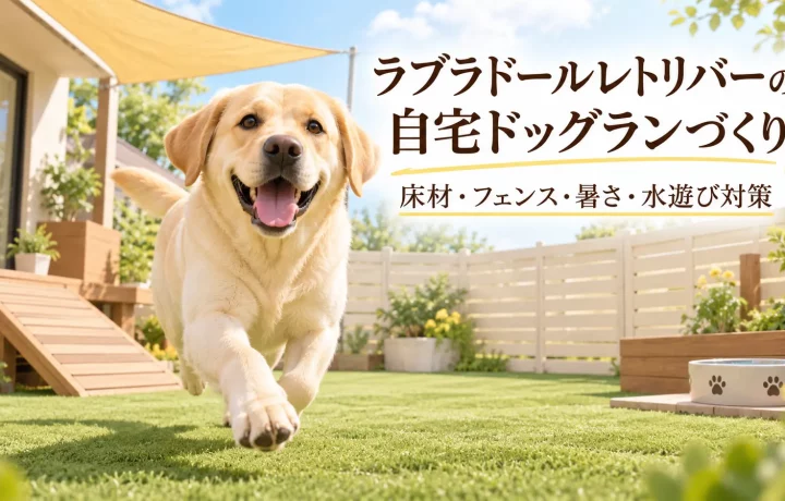 ラブラドールレトリバーの自宅ドッグランづくり｜大型犬の床材・フェンス・暑さ・水遊び対策