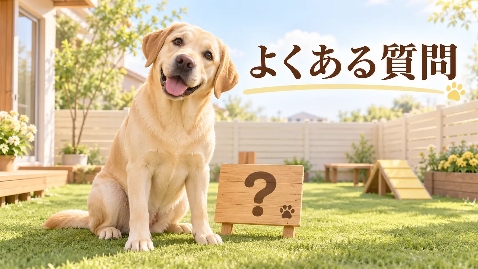 よくある質問を紹介するラブラドールの画像