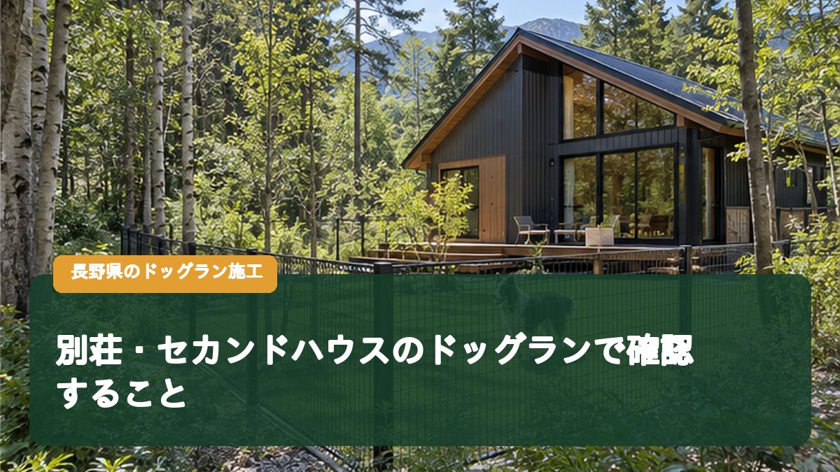 別荘・セカンドハウスのドッグランで確認すること