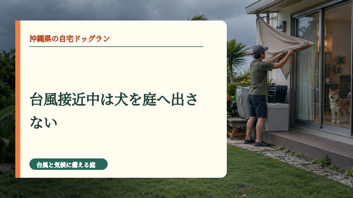 台風接近中は犬を庭へ出さない