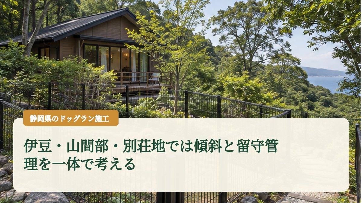 伊豆・山間部・別荘地では傾斜と留守管理を一体で考える