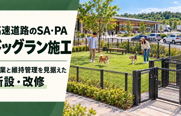 高速道路のSA・PAのドッグラン施工｜営業と維持管理を見据えた新設・改修